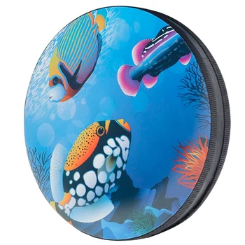 10-дюймовый волновой барабан океанского типа волновой барабан орф перкуссионный инструмент большой волны звук барабан музыка цвет + синий