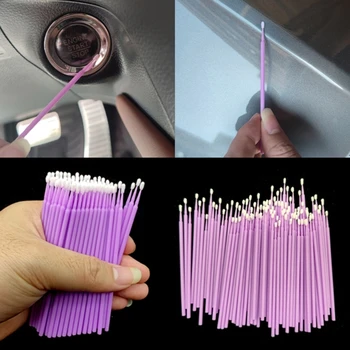 100 шт. Одноразовые наконечники для краски Mini Car Touch Up Paint Micro Brush Applicator Sticks Детализация автомобильных продуктов R2LC