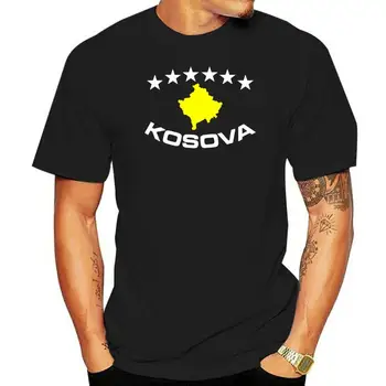 Крутые топы с круглым вырезом Летние топы Футболка Футболка Косово Приштина Албания Рубашка полосатая футболка 100% хлопок Модные футболки