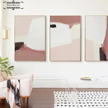 розовый белый акварель абстрактное граффити искусство плакат на холсте печать на стене украшения картины для современного декора гостиной