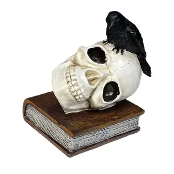  Фигурки черепа Скульптура Страшные украшения черепа для украшения на Хэллоуин Инструмент с богатыми деталями для Хэллоуин Бар Апрель