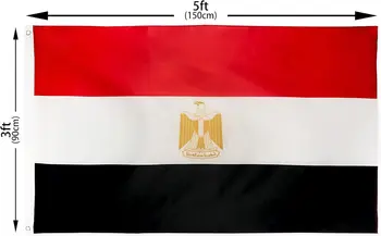 Флаг Египта 3x5 футов Полиэстер Египетские национальные флаги Полиэстер с латунными втулками 3 x 5 футов